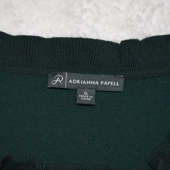 Adrianna Papell Mock Neck Sweater Sz XL Sheer Sleeves Lace Whimsigoth Victorian - Picture 10 of 16